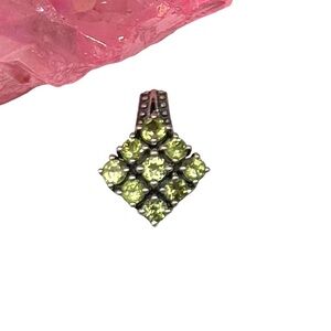Peridot Necklace Pendant Solid 925 Sterling Silver Multi Stone Green